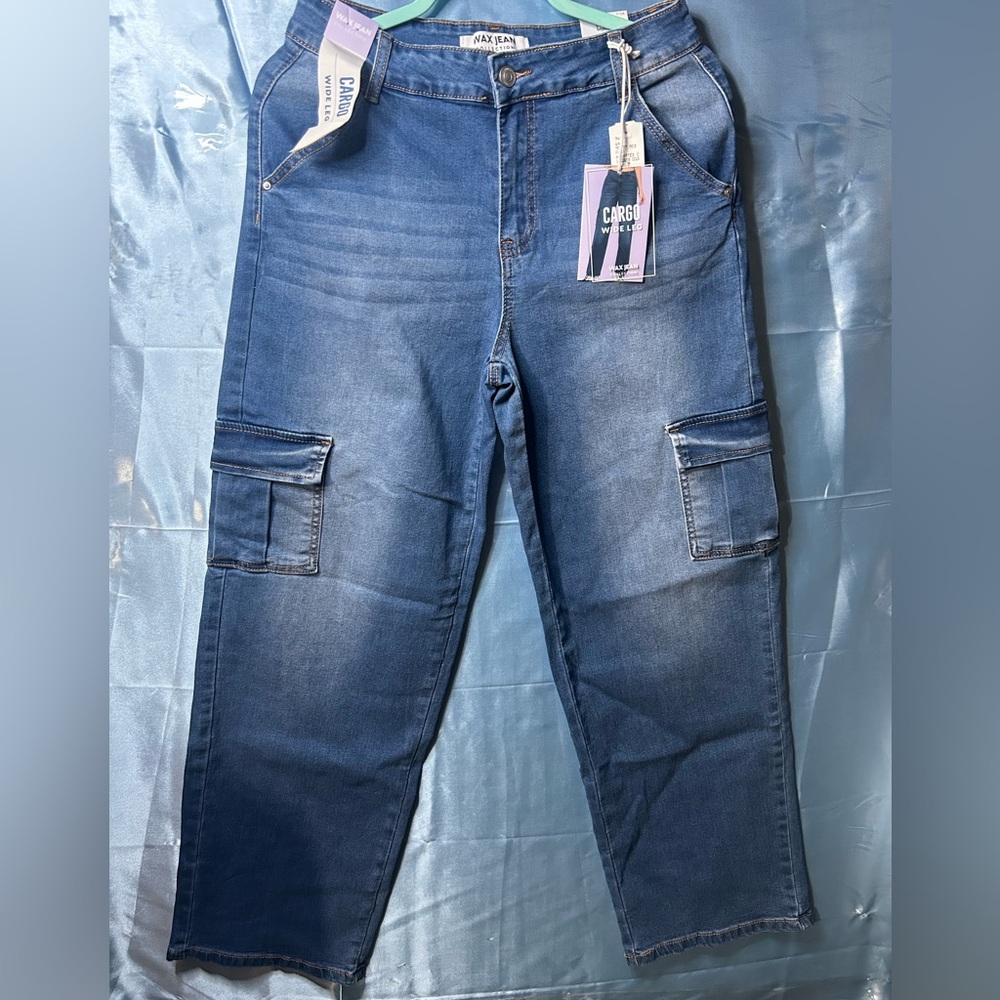 Wax Jean Blue Cargo Pants with Utilitarian Style